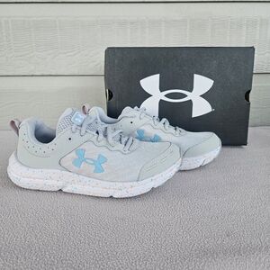 Under Armour UA Charged Assert 10 PNTSP Grey Sneaker Women SZ 7.5 3027092-100